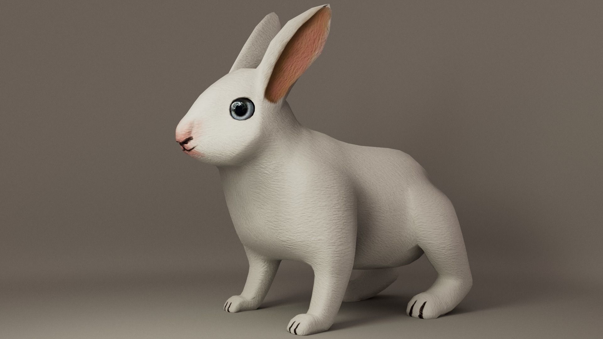 Rabbit Low-poly 3D model_3