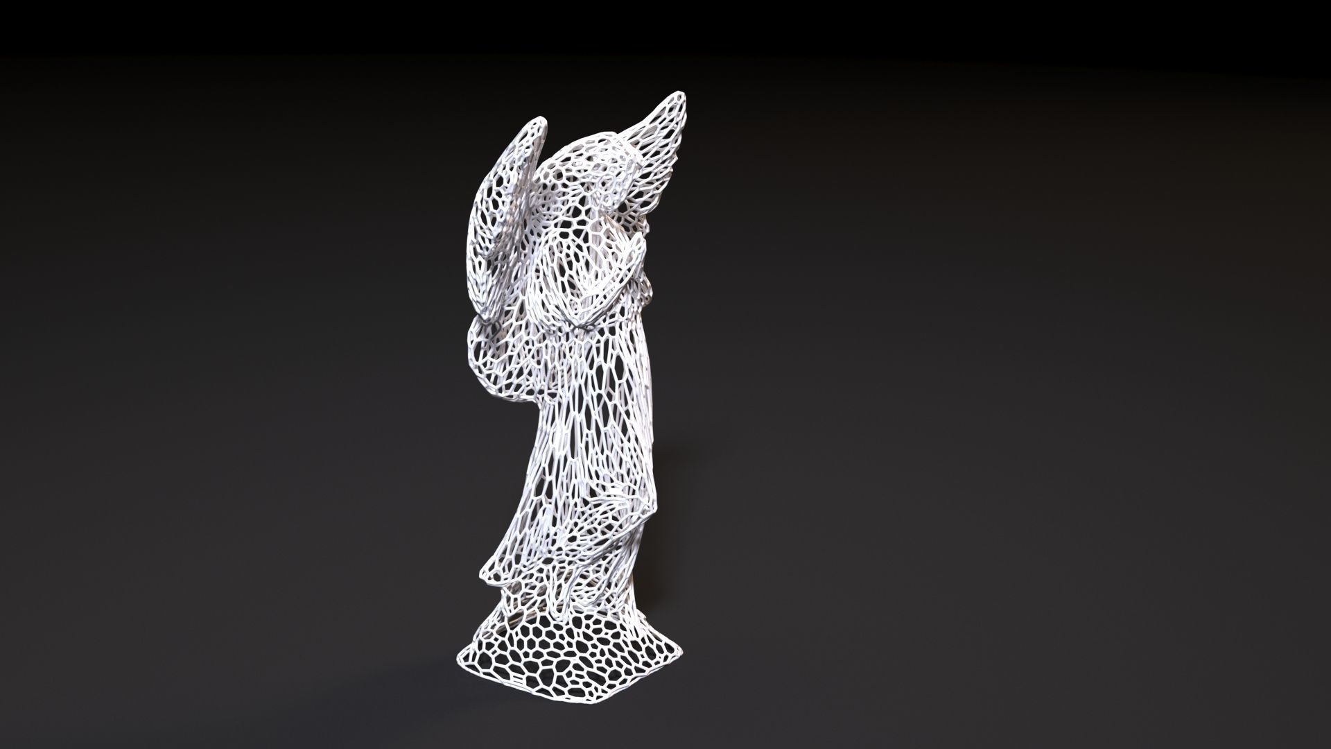 Angel statue 3D print model_7