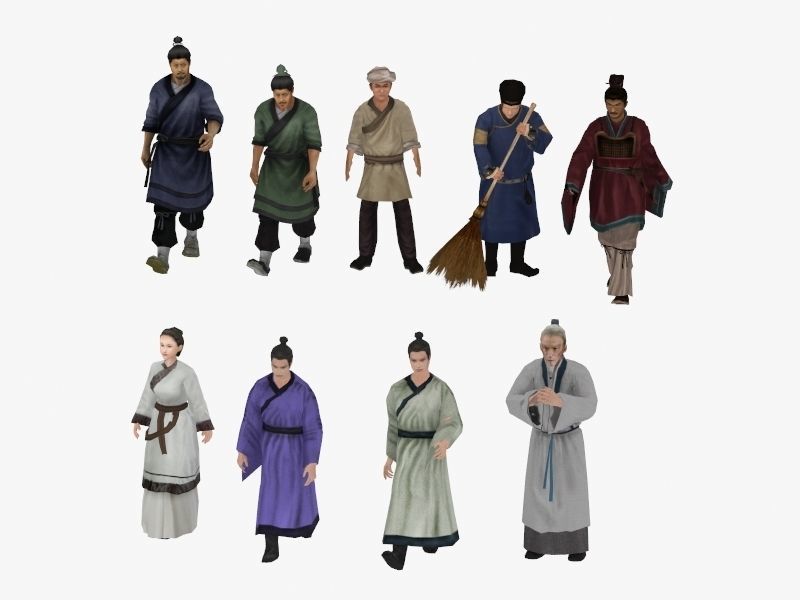 Eastern People Low-poly 3D model_2
