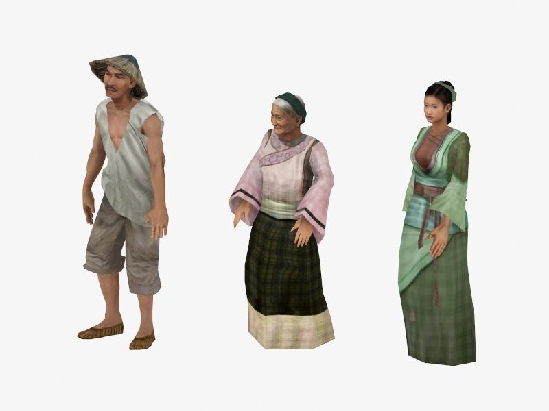 Eastern People Low-poly 3D model_12