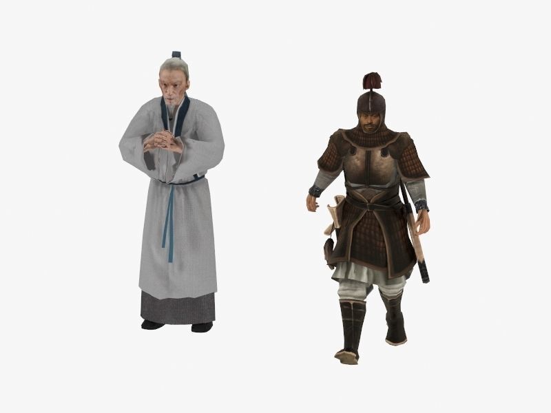 Eastern People Low-poly 3D model_10