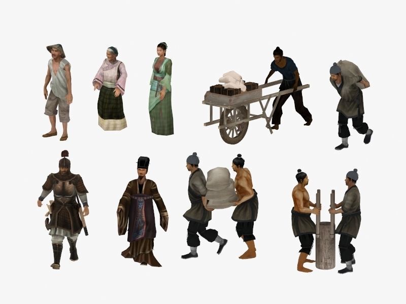 Eastern People Low-poly 3D model_1