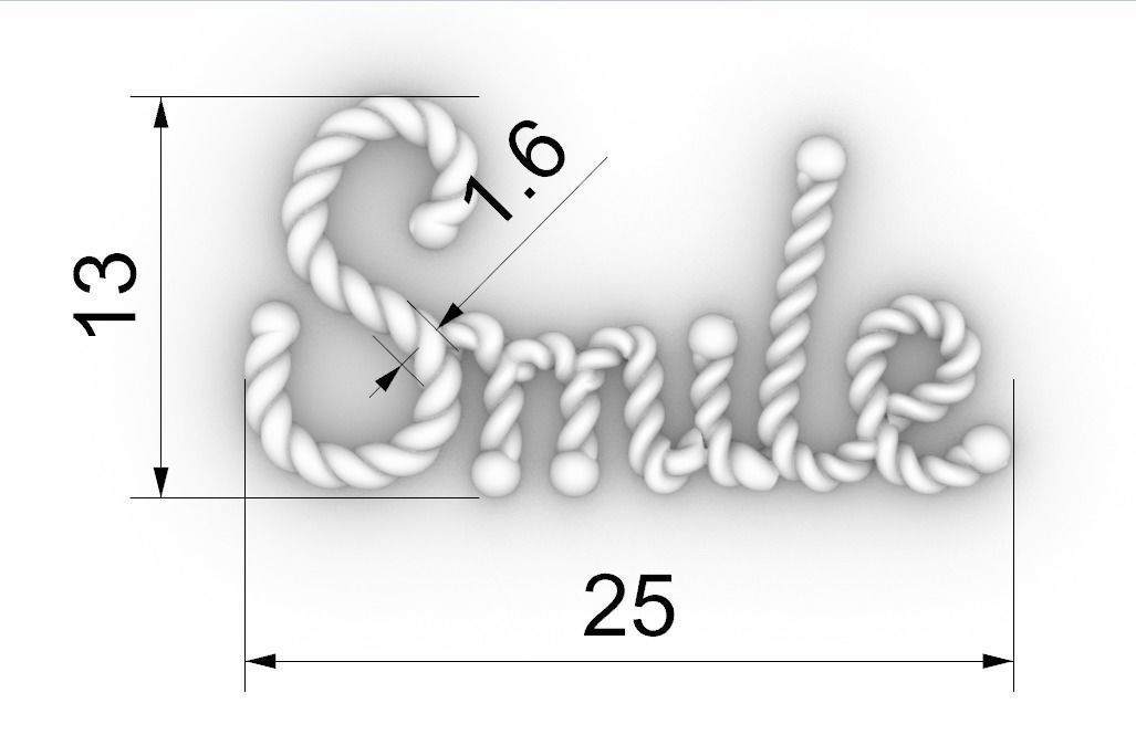 Smile pendant initial jewelry for 3d print ready 3D print model_2