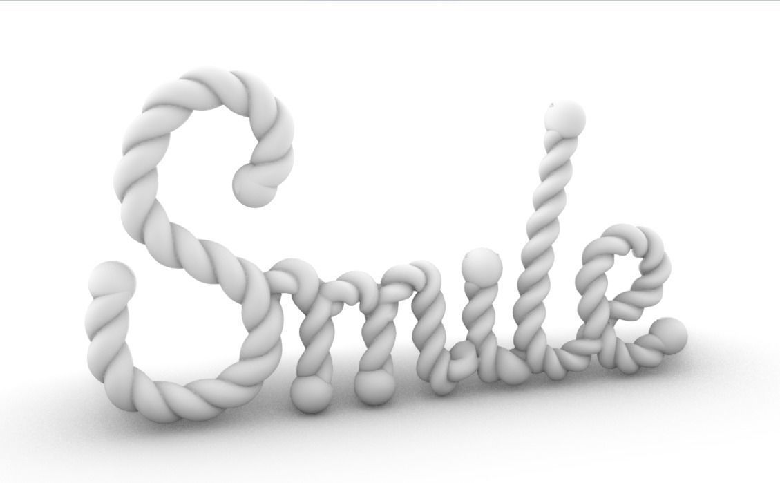 Smile pendant initial jewelry for 3d print ready 3D print model_1