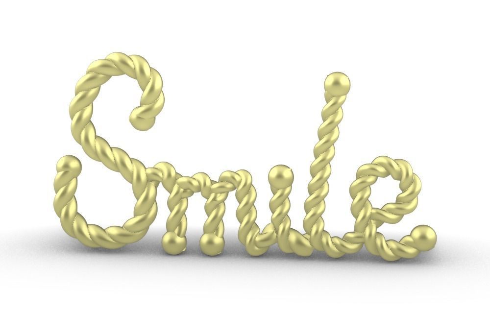 Smile pendant initial jewelry for 3d print ready 3D print model_3