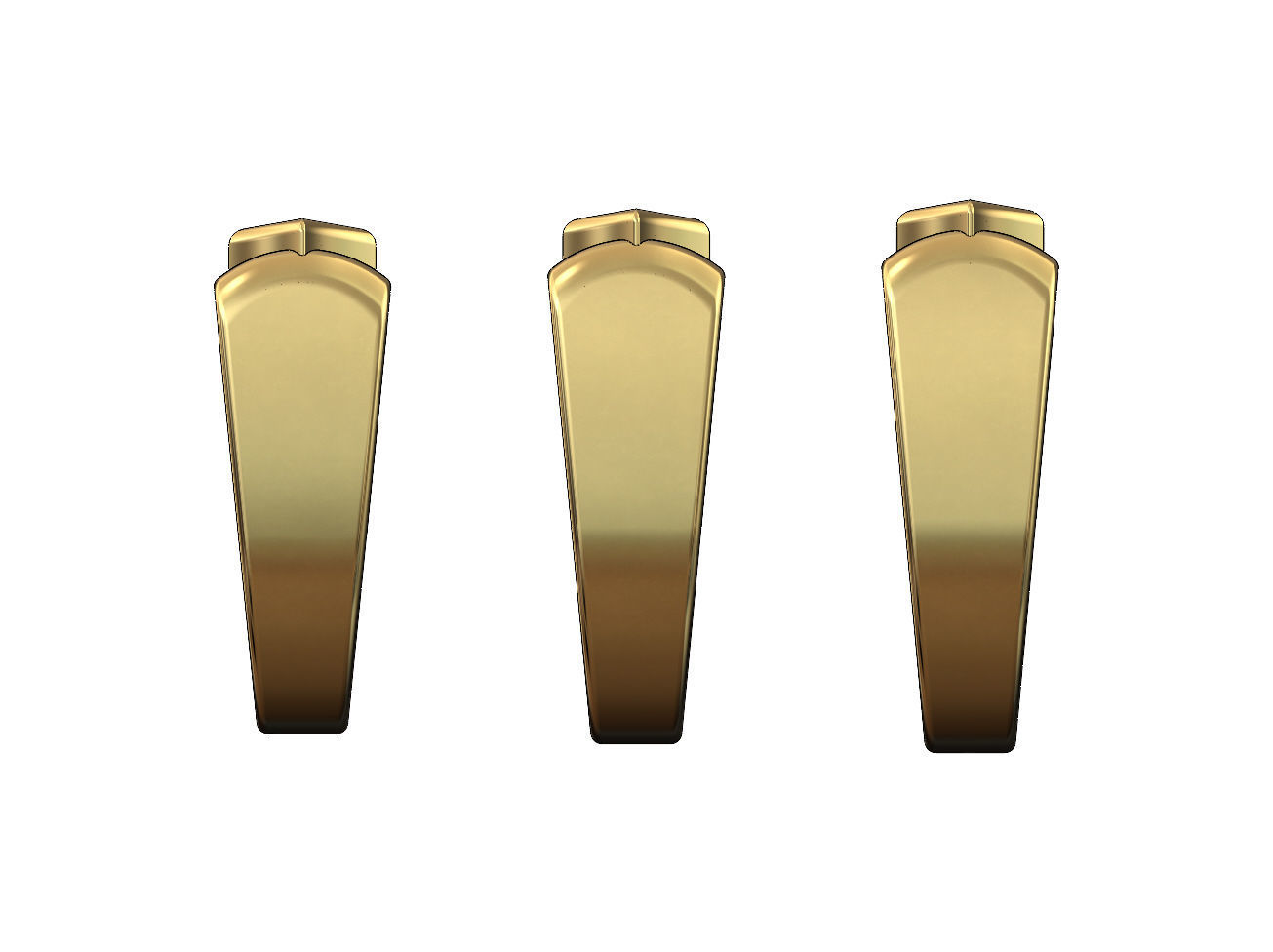 Rounded top arrow rectangular signet ring 3D print model_4