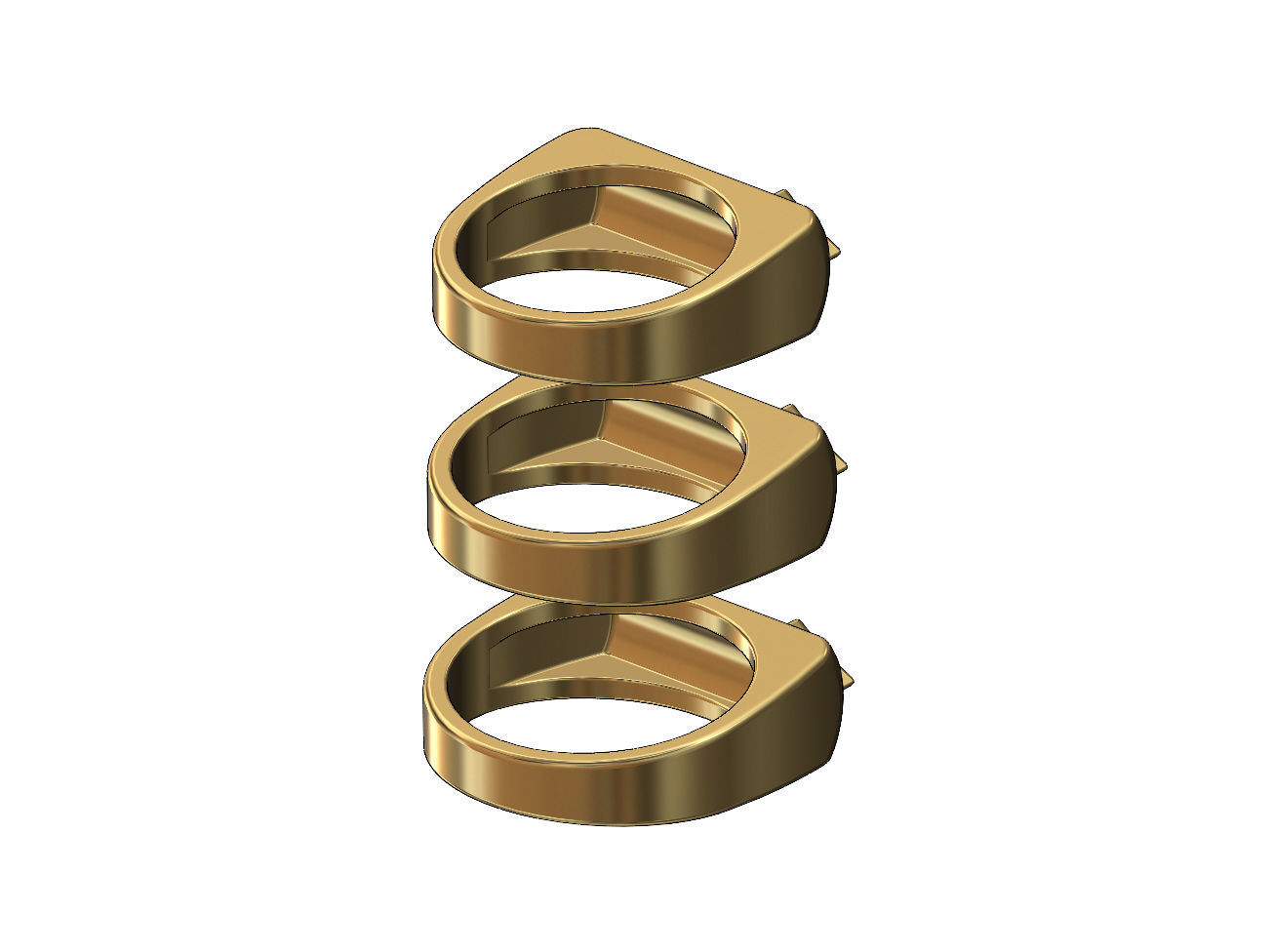 Rounded top arrow rectangular signet ring 3D print model_3