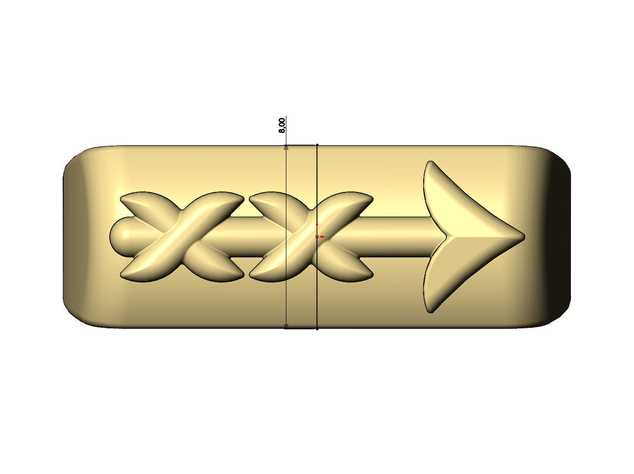 Rounded top arrow rectangular signet ring 3D print model_8