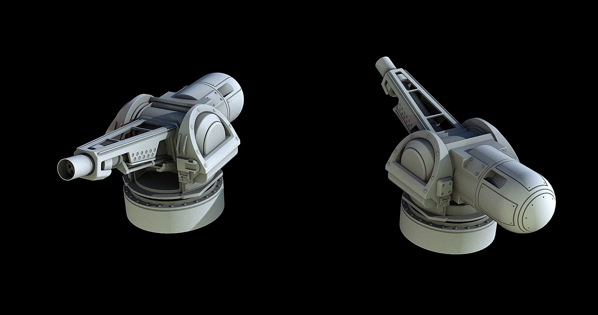 Sci-Fi Turret Gun and Missiles Pack 3D model_11