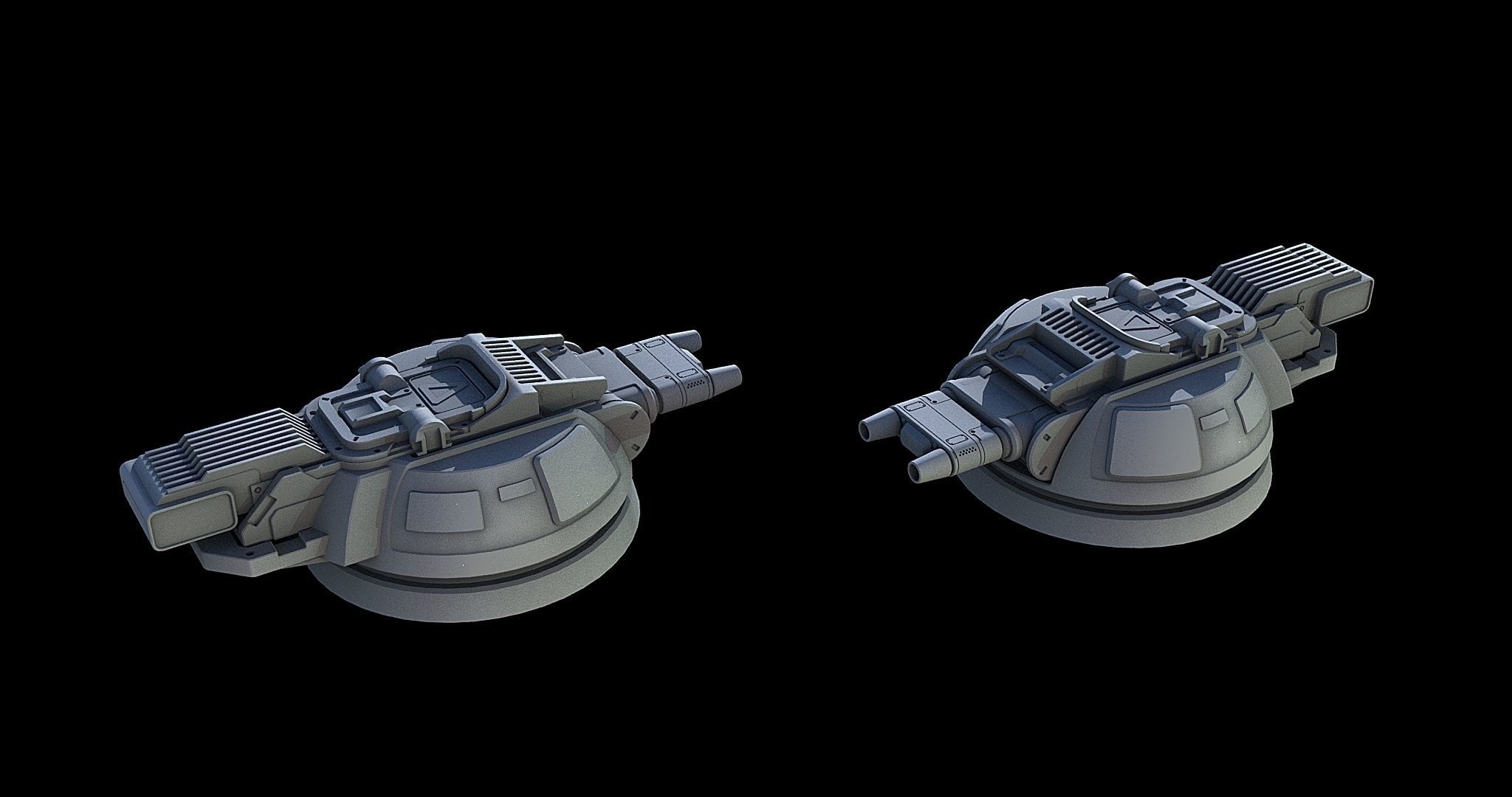 Sci-Fi Turret Gun and Missiles Pack 3D model_21