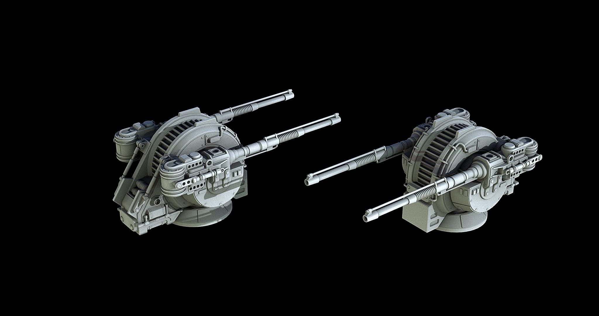 Sci-Fi Turret Gun and Missiles Pack 3D model_6