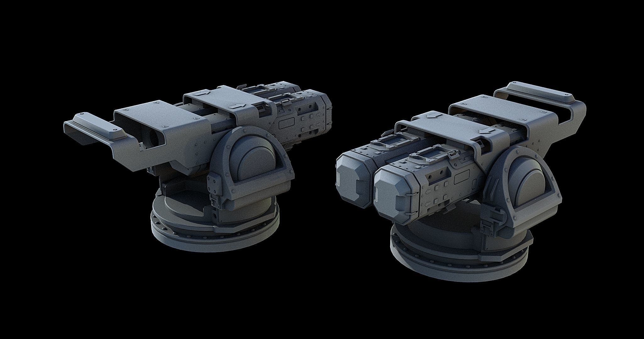 Sci-Fi Turret Gun and Missiles Pack 3D model_18