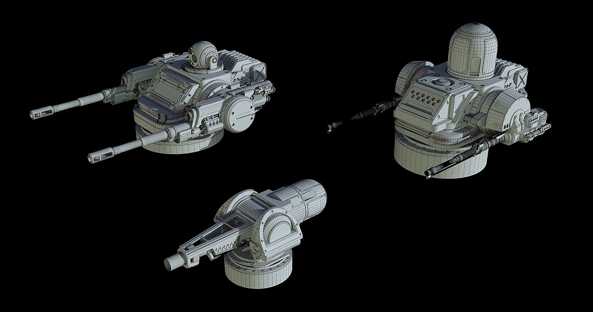 Sci-Fi Turret Gun and Missiles Pack 3D model_13