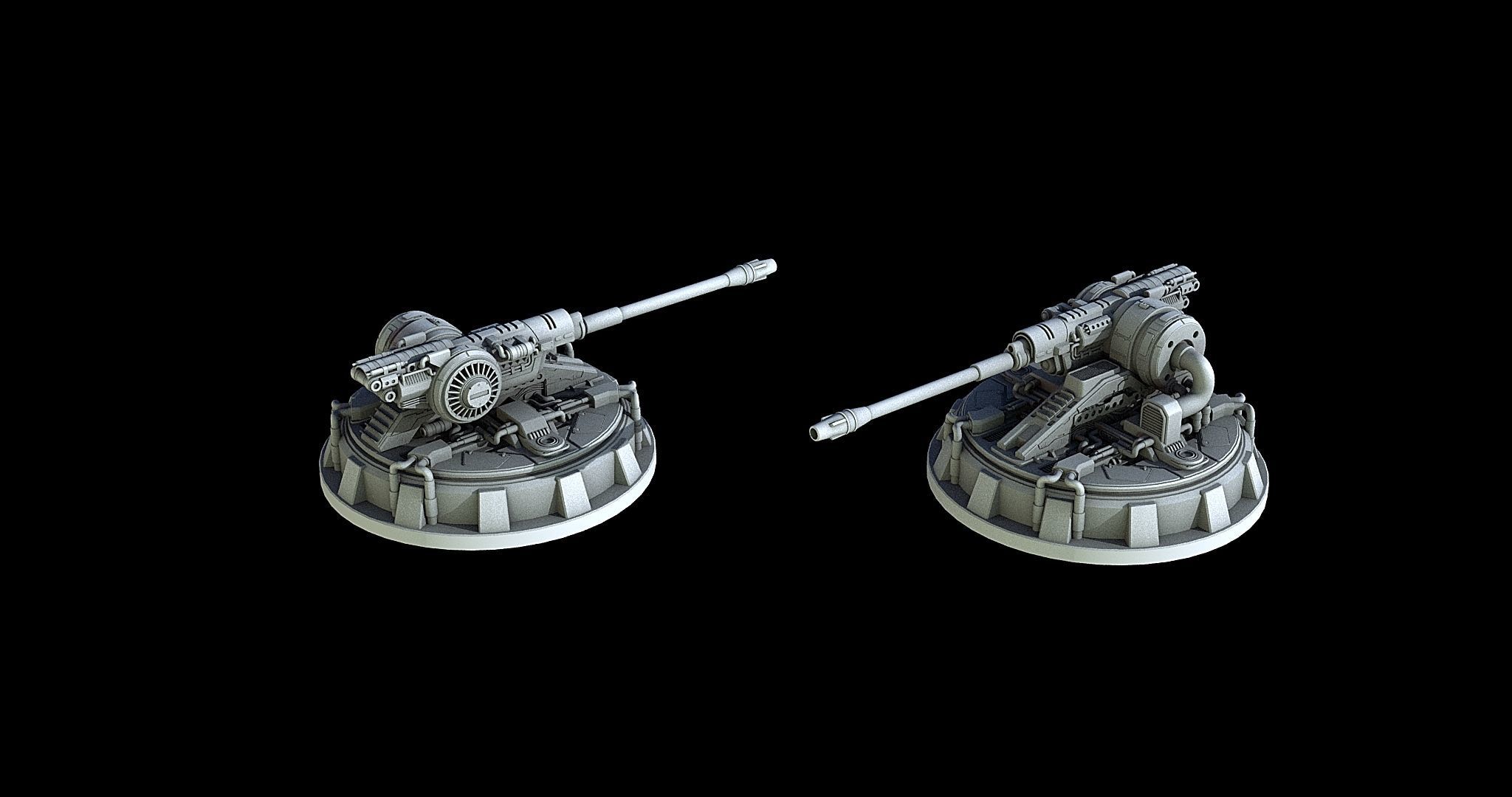 Sci-Fi Turret Gun and Missiles Pack 3D model_3