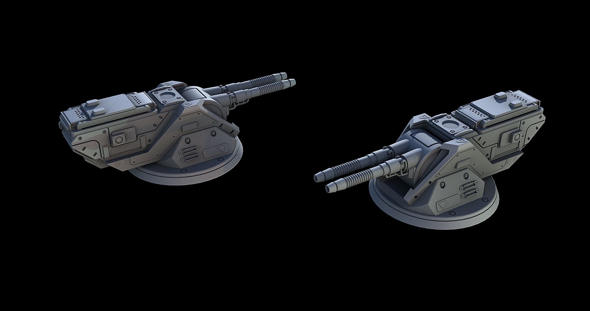 Sci-Fi Turret Gun and Missiles Pack 3D model_23