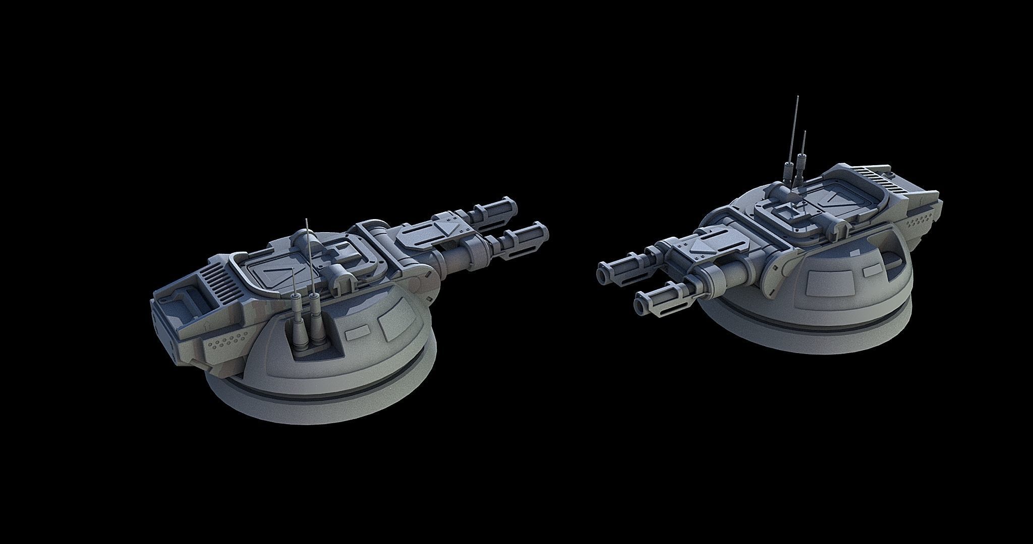 Sci-Fi Turret Gun and Missiles Pack 3D model_22
