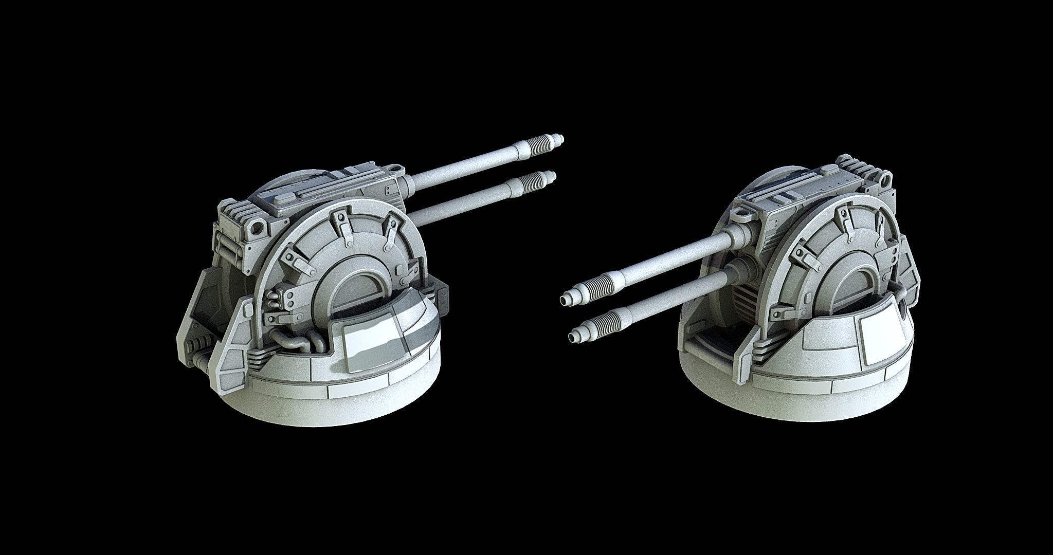 Sci-Fi Turret Gun and Missiles Pack 3D model_5