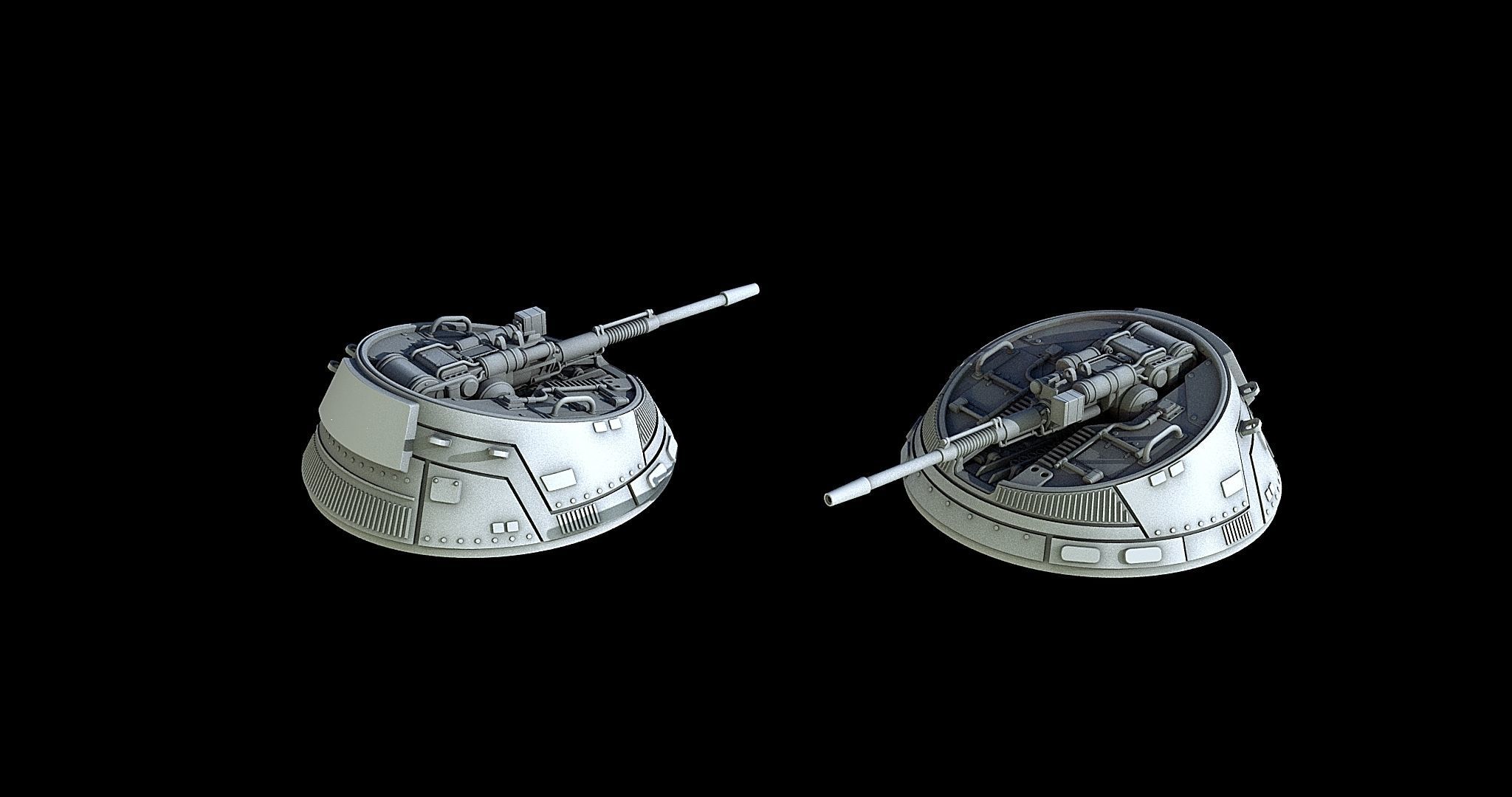 Sci-Fi Turret Gun and Missiles Pack 3D model_4