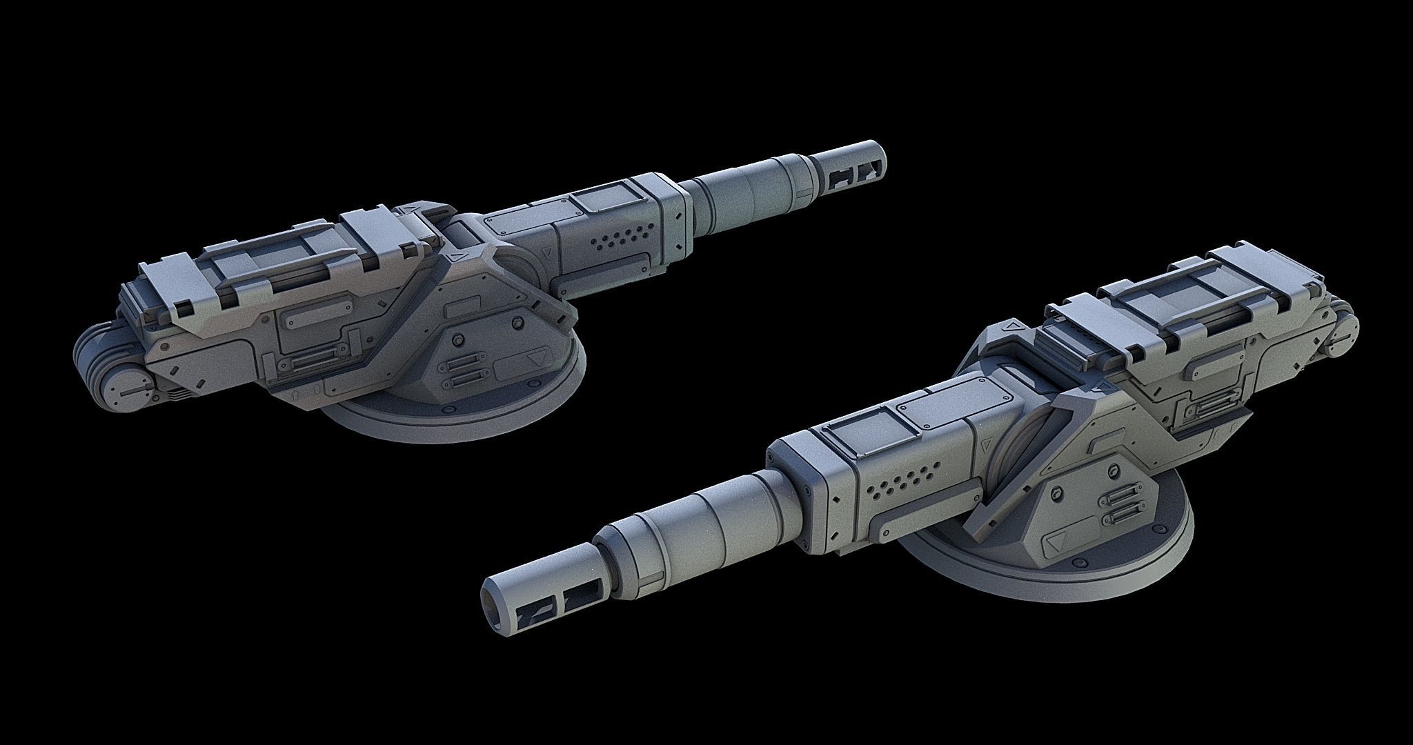 Sci-Fi Turret Gun and Missiles Pack 3D model_24
