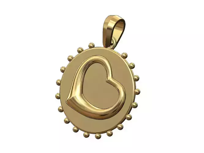 Beaded open heart pendant with bail