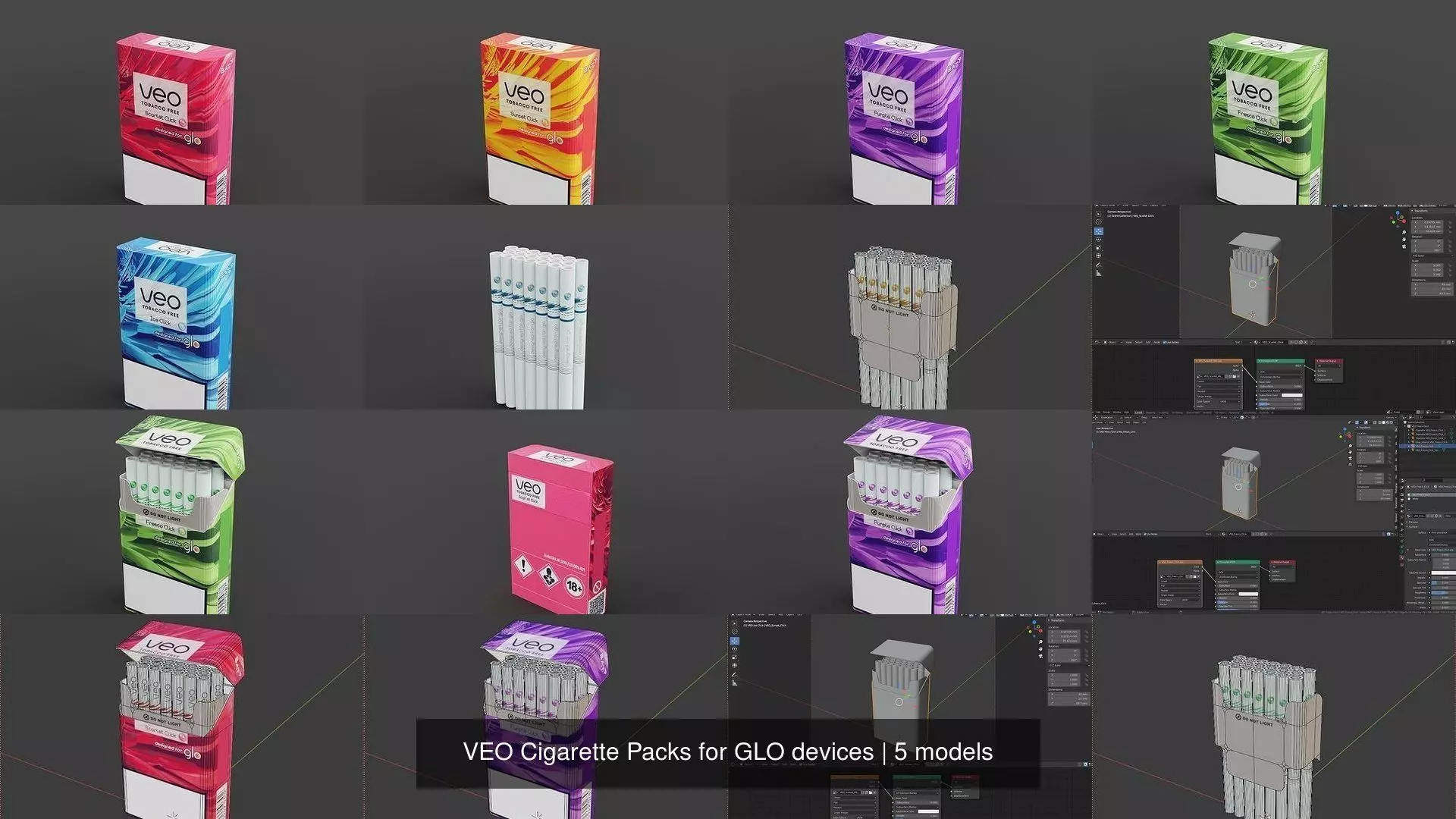 veo tobacco free cigarettes VEO Cigarette Packs for GLO devices VR / AR / low-poly