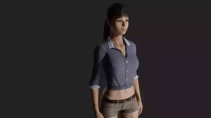 Serene Sophistication Model of a Young Woman in Casual Attire