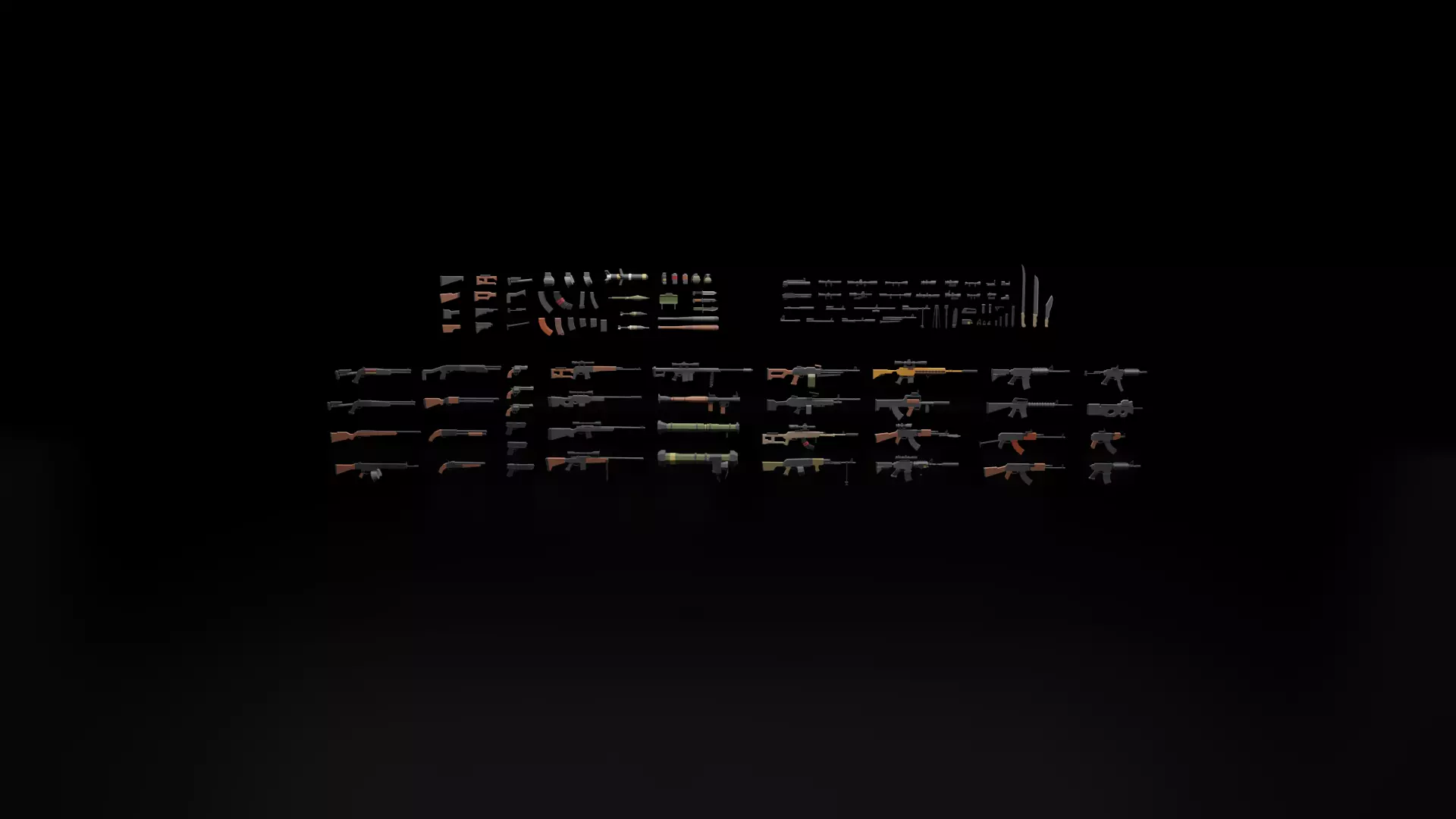 Low Poly Military Weapons Low-poly 3D model