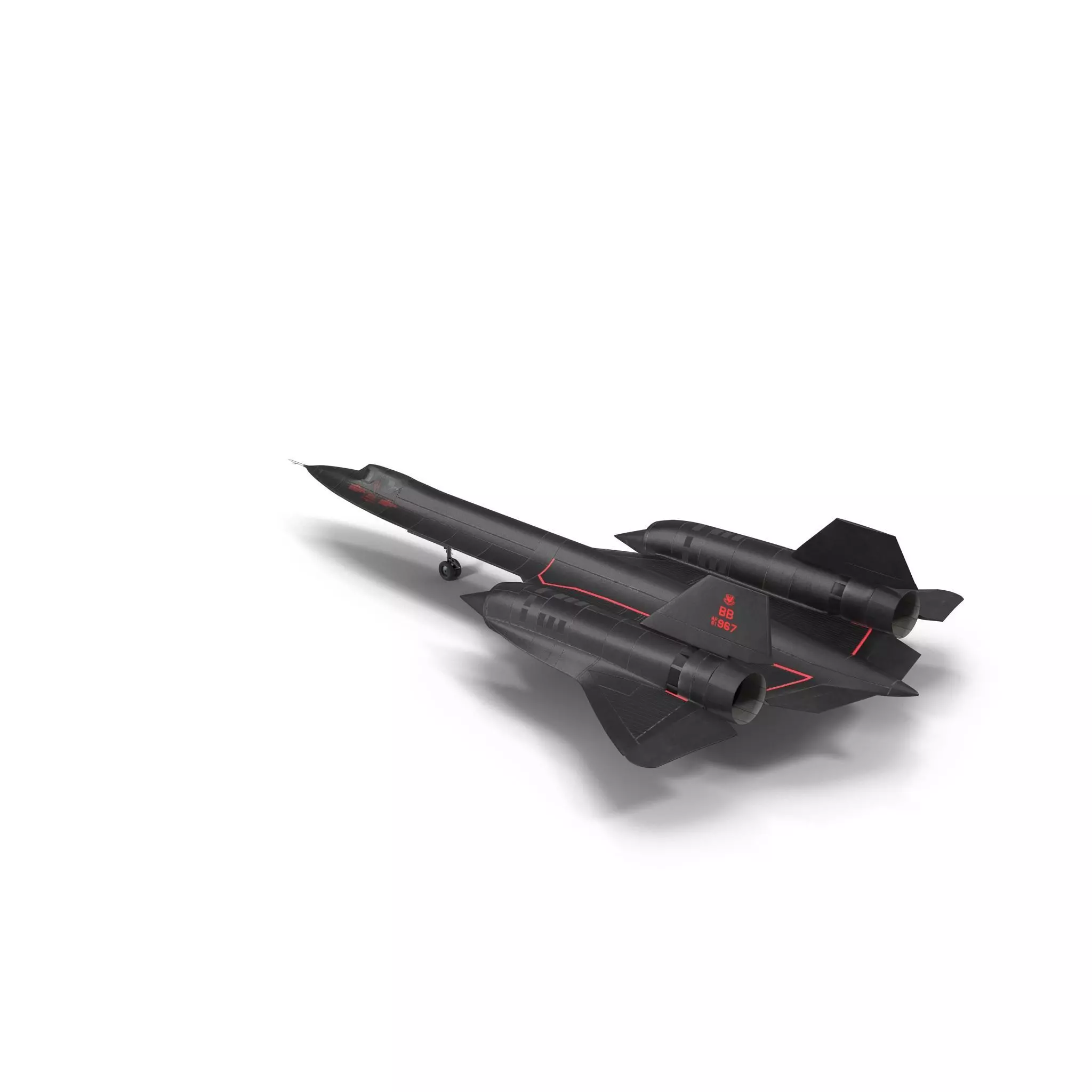 Lockheed SR-71 Blackbird Rigged Low-poly 3D model_0