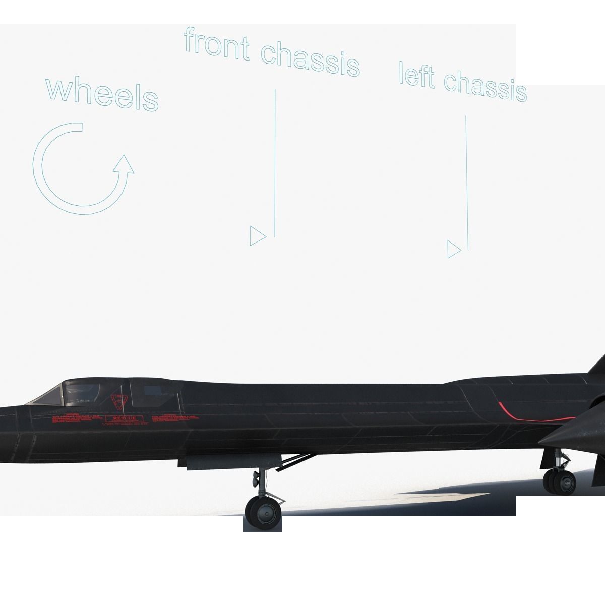 Lockheed SR-71 Blackbird Rigged Low-poly 3D model_32