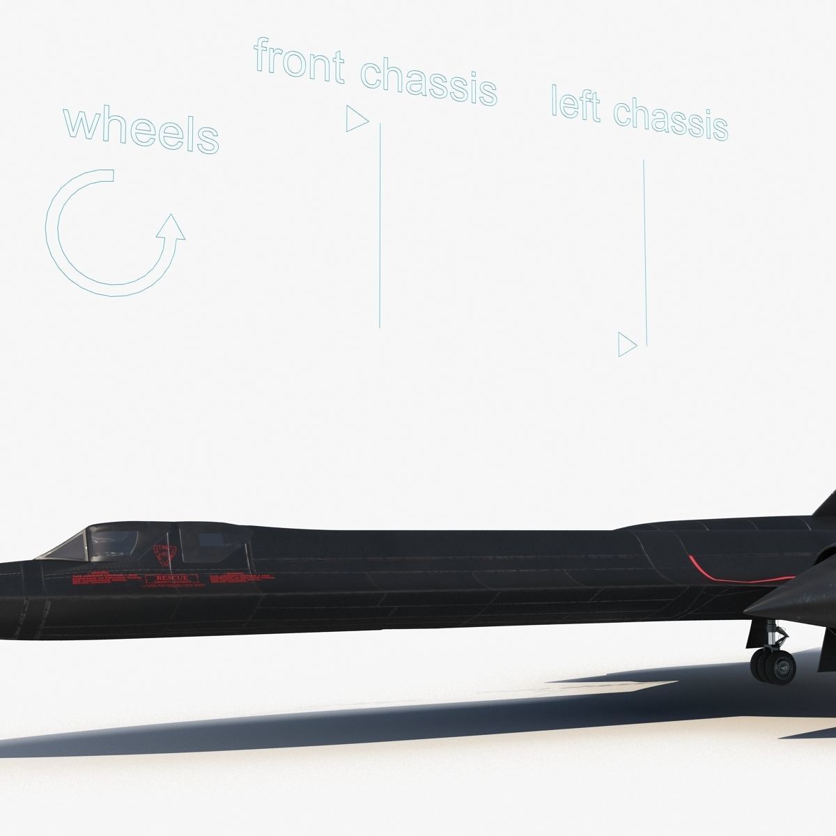 Lockheed SR-71 Blackbird Rigged Low-poly 3D model_31