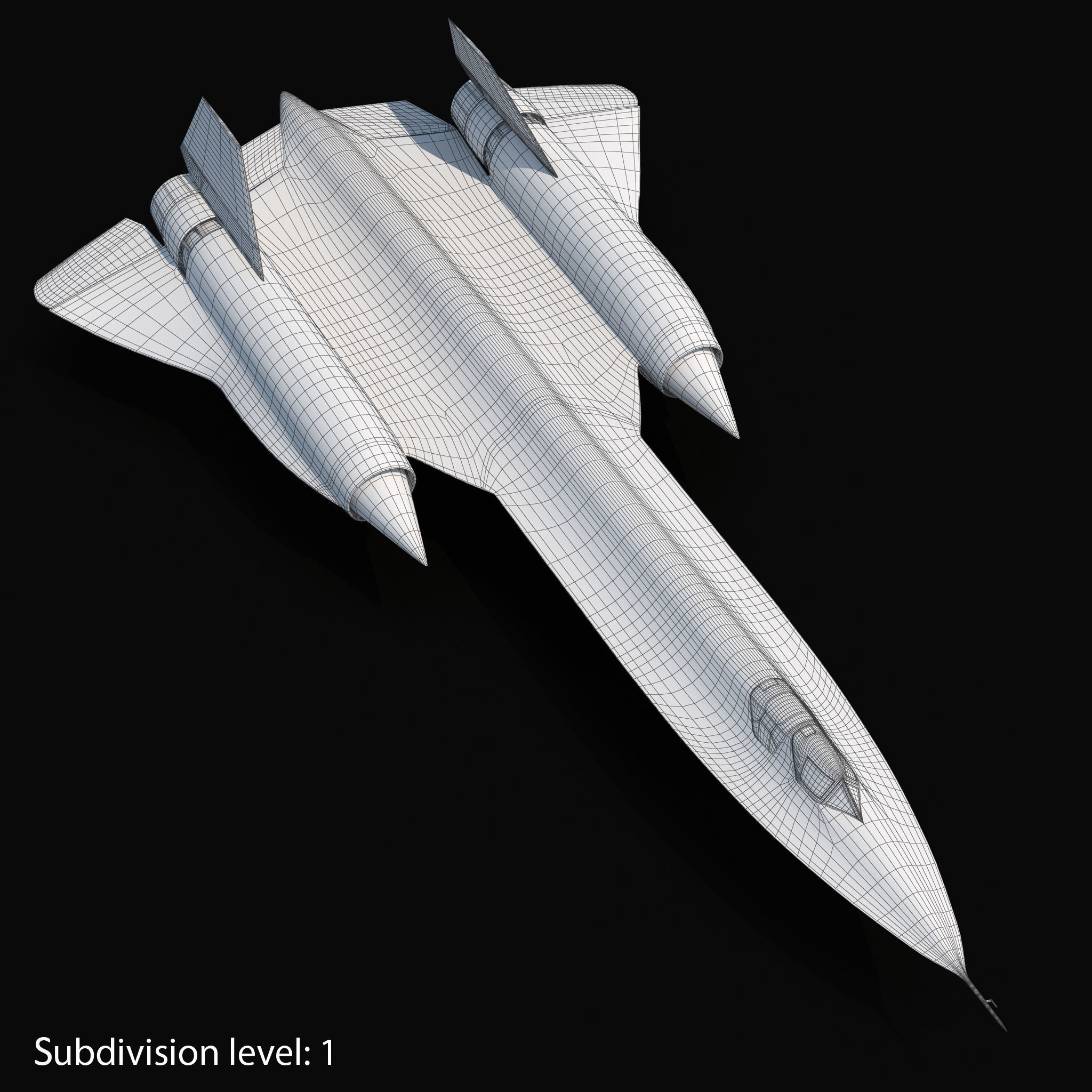 Lockheed SR-71 Blackbird Rigged Low-poly 3D model_15