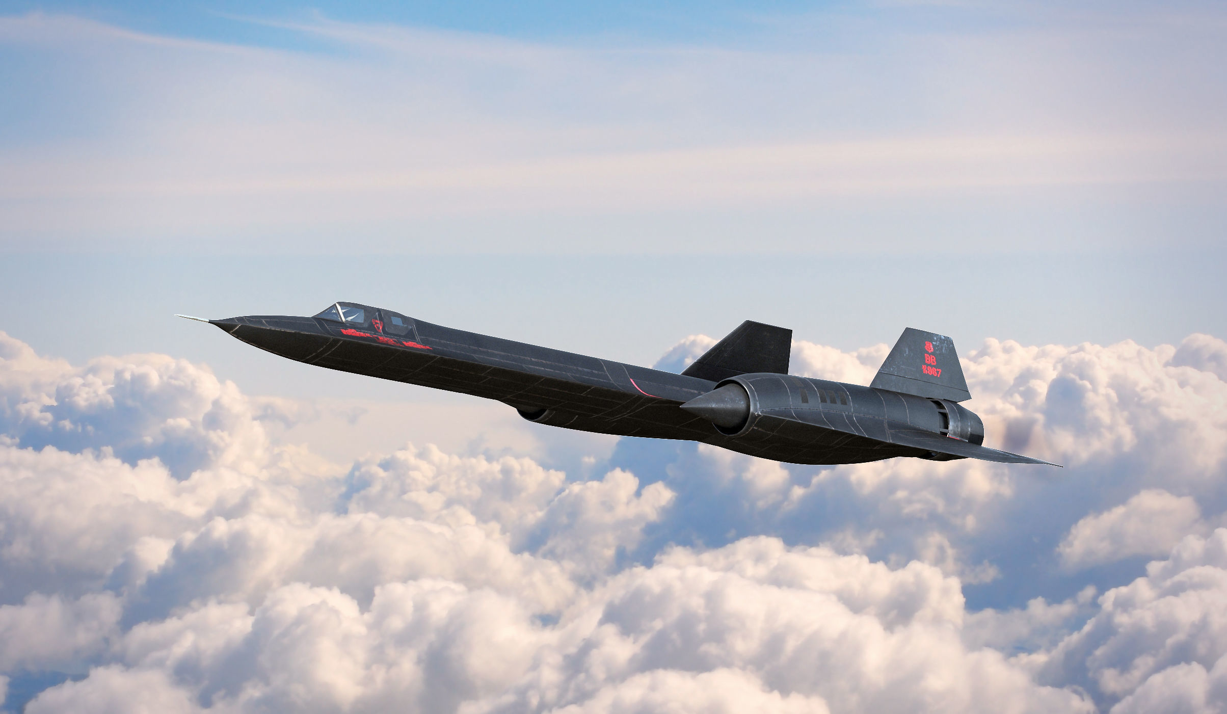 Lockheed SR-71 Blackbird Rigged Low-poly 3D model_7