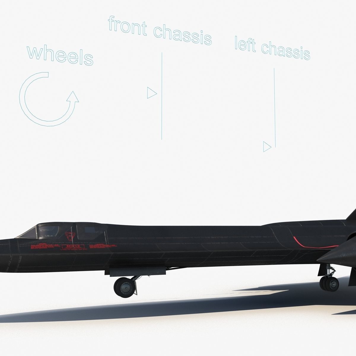 Lockheed SR-71 Blackbird Rigged Low-poly 3D model_30