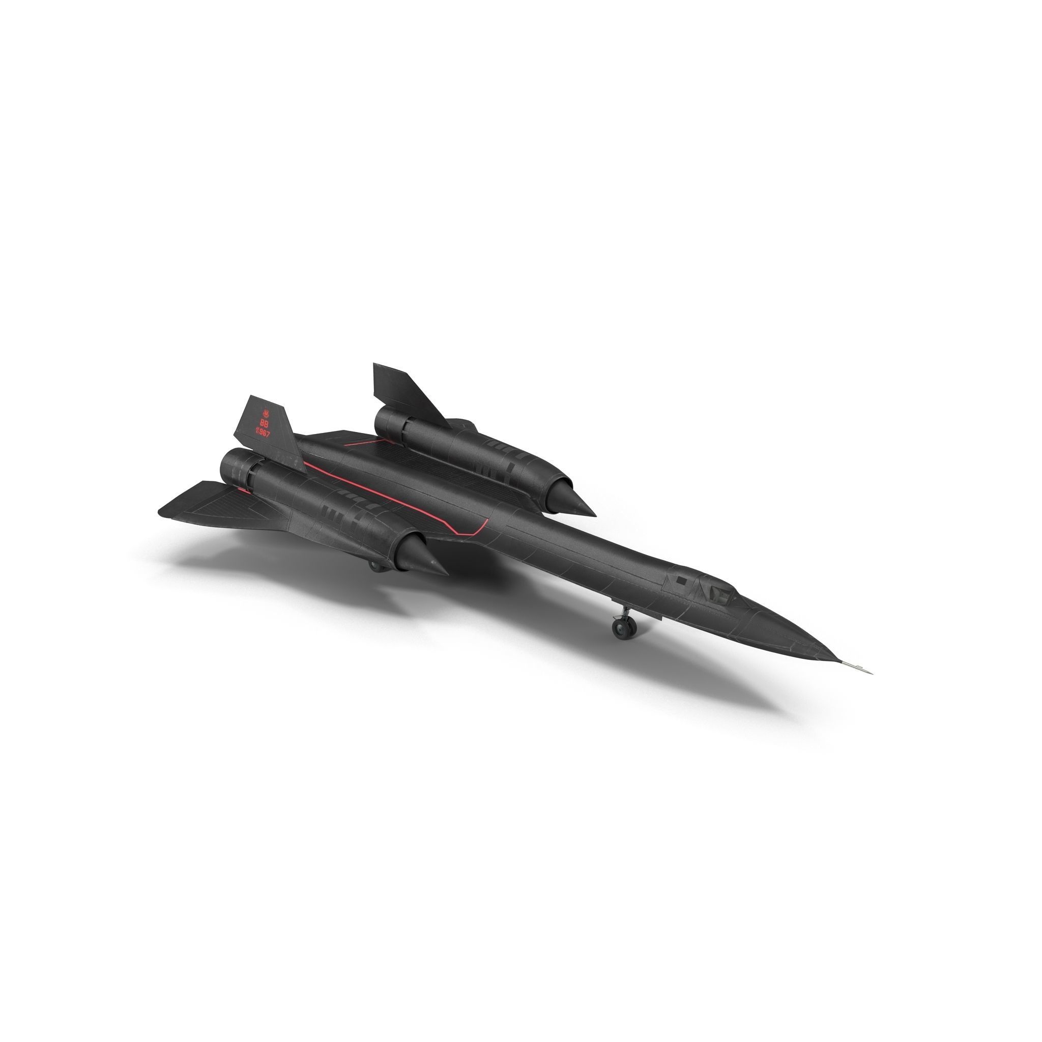 Lockheed SR-71 Blackbird Rigged Low-poly 3D model_2