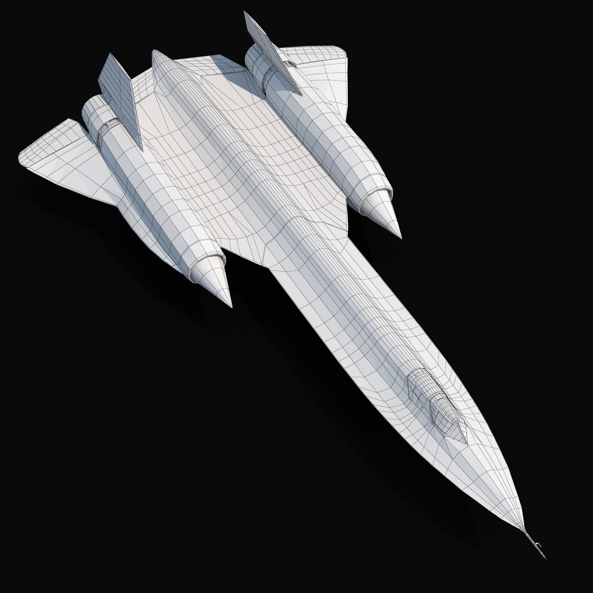 Lockheed SR-71 Blackbird Rigged Low-poly 3D model_9
