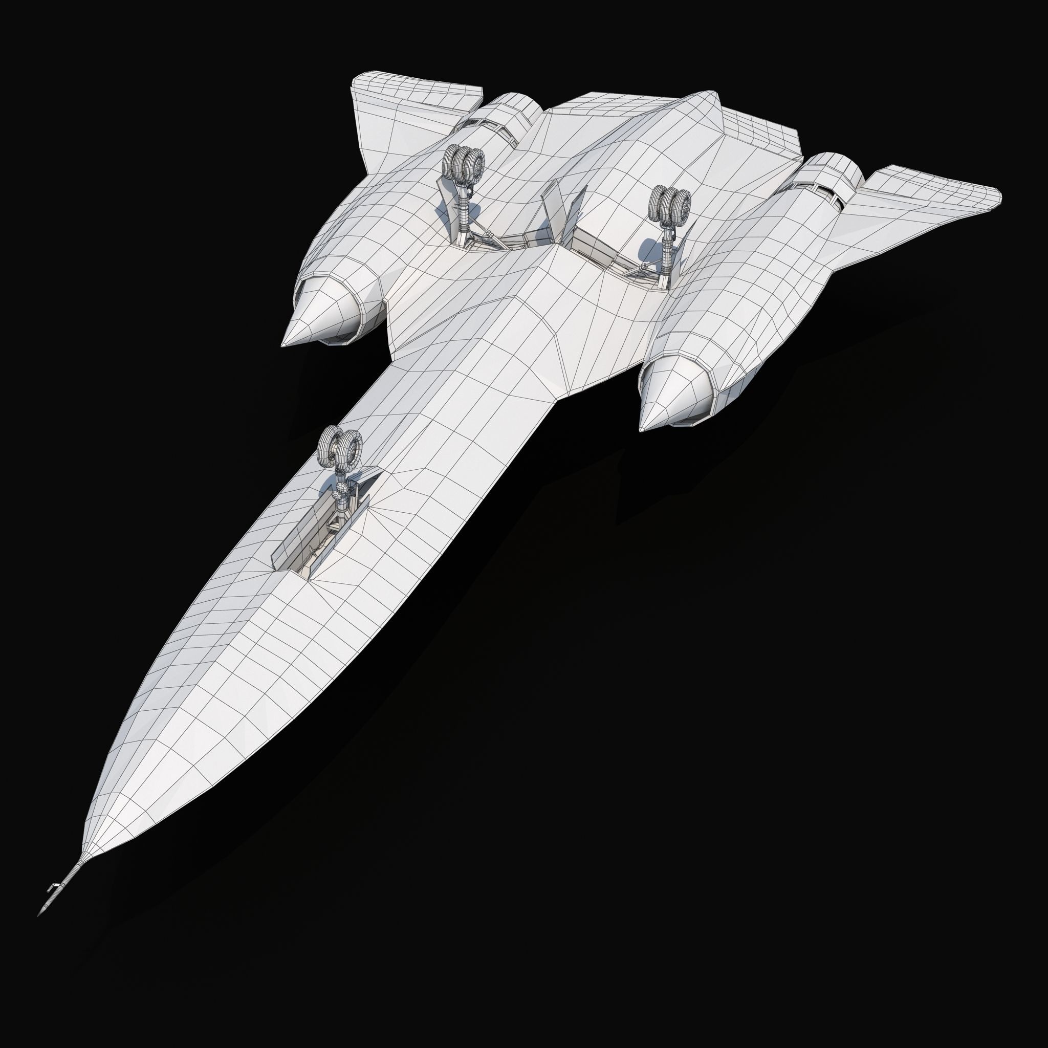 Lockheed SR-71 Blackbird Rigged Low-poly 3D model_11