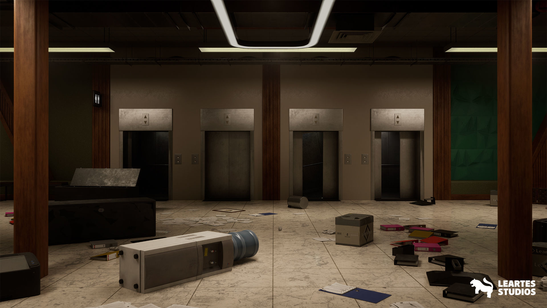 Office Corridor Environment Low-poly 3D model_3