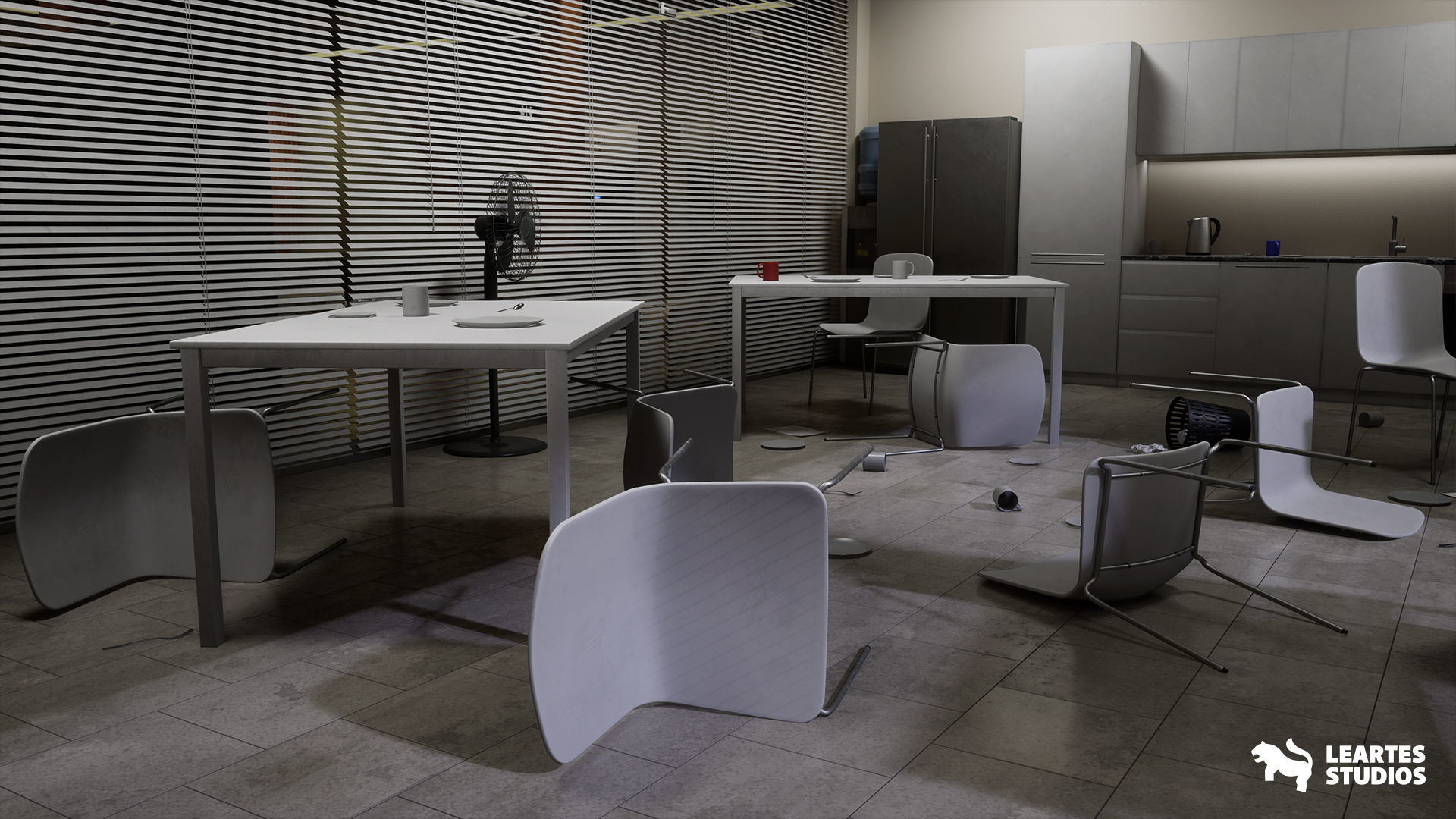 Office Corridor Environment Low-poly 3D model_10