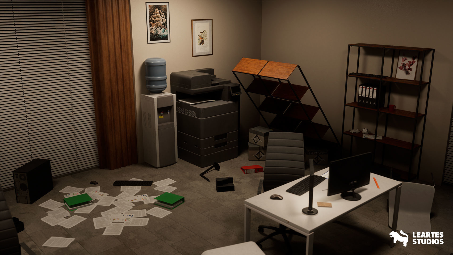 Office Corridor Environment Low-poly 3D model_9