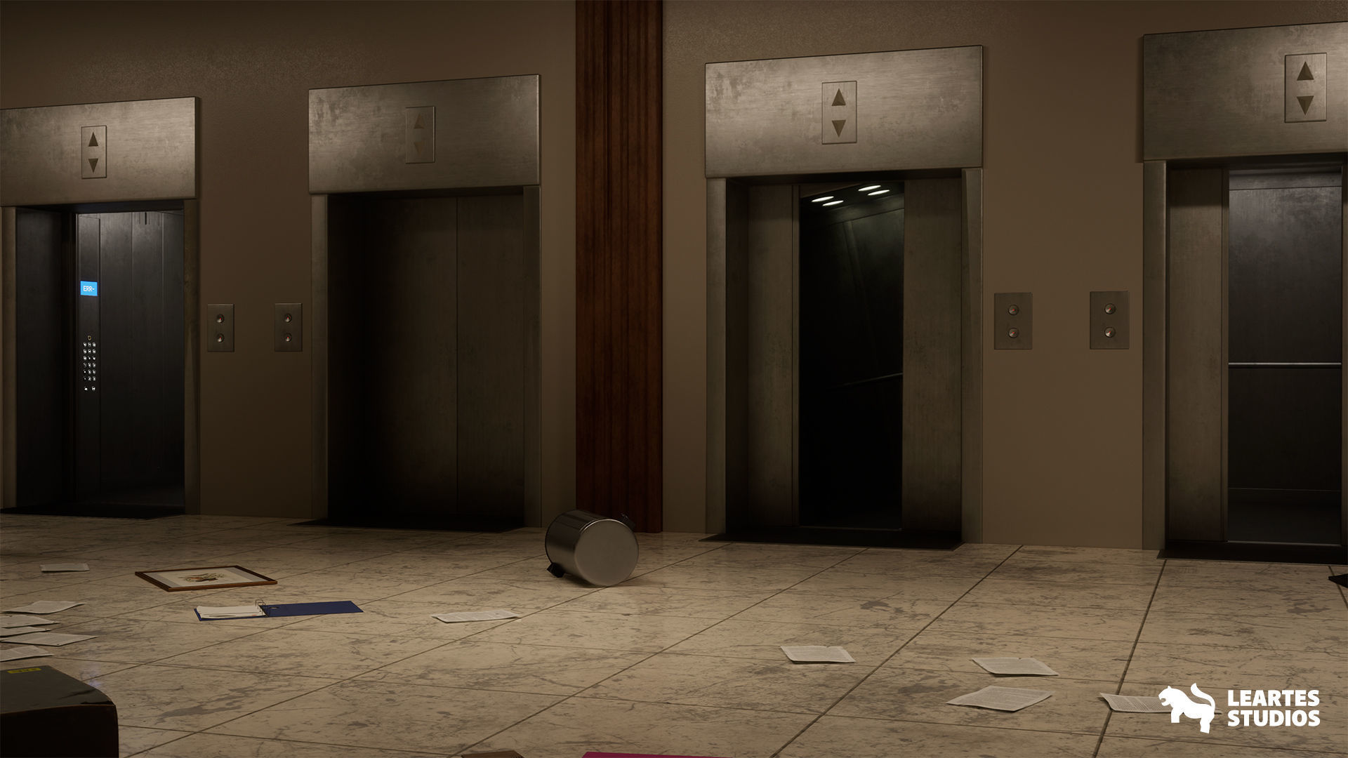Office Corridor Environment Low-poly 3D model_5