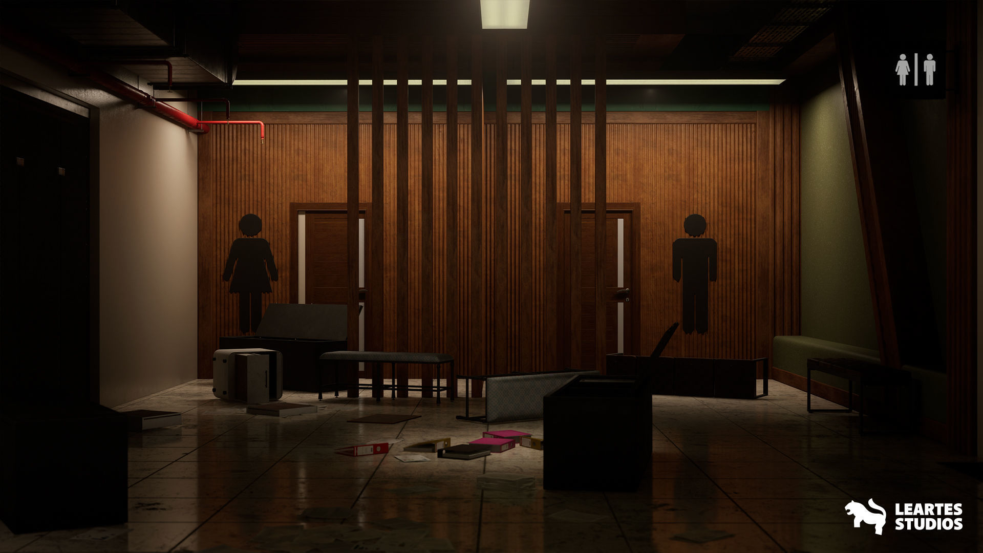 Office Corridor Environment Low-poly 3D model_4