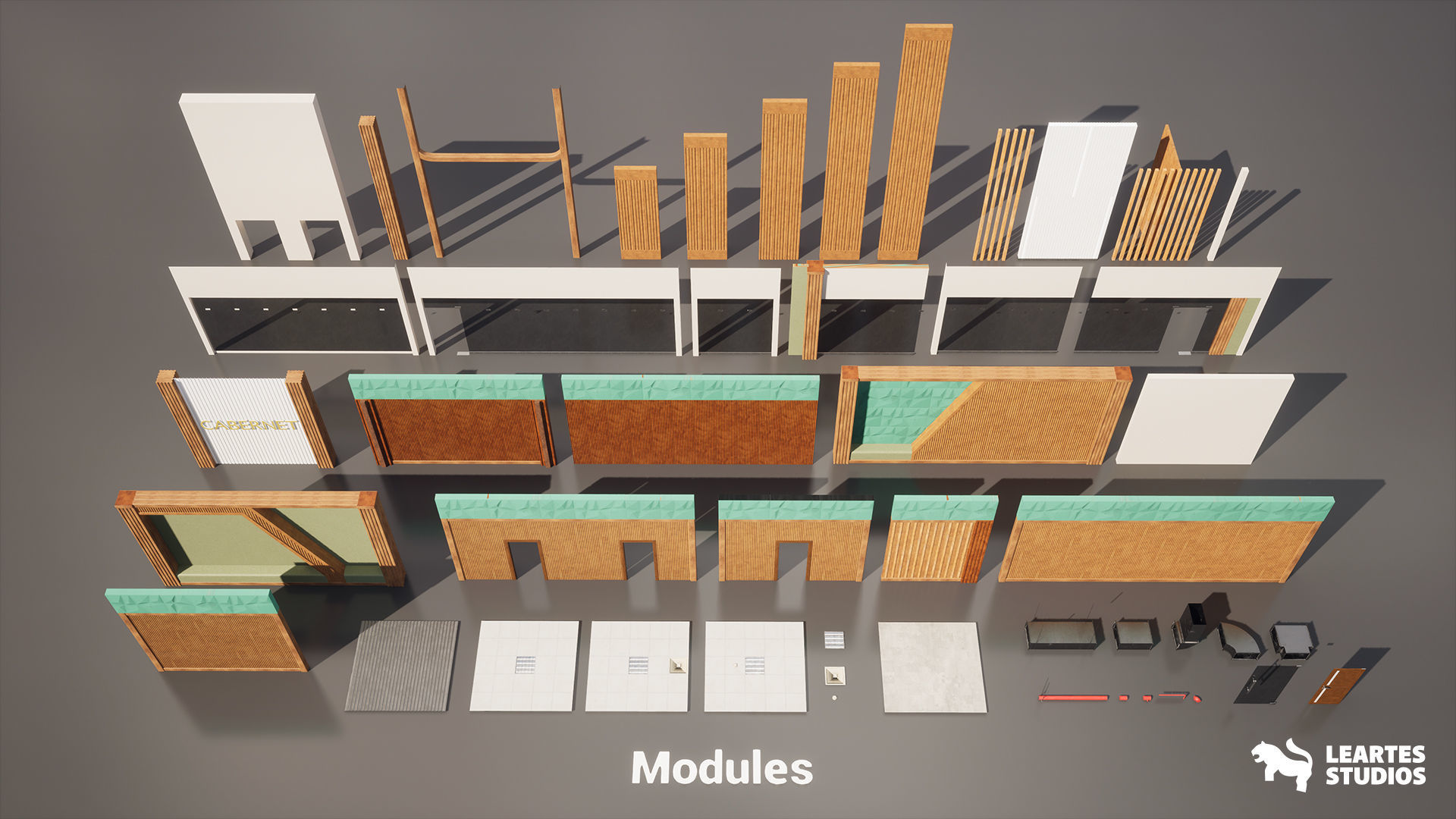 Office Corridor Environment Low-poly 3D model_16