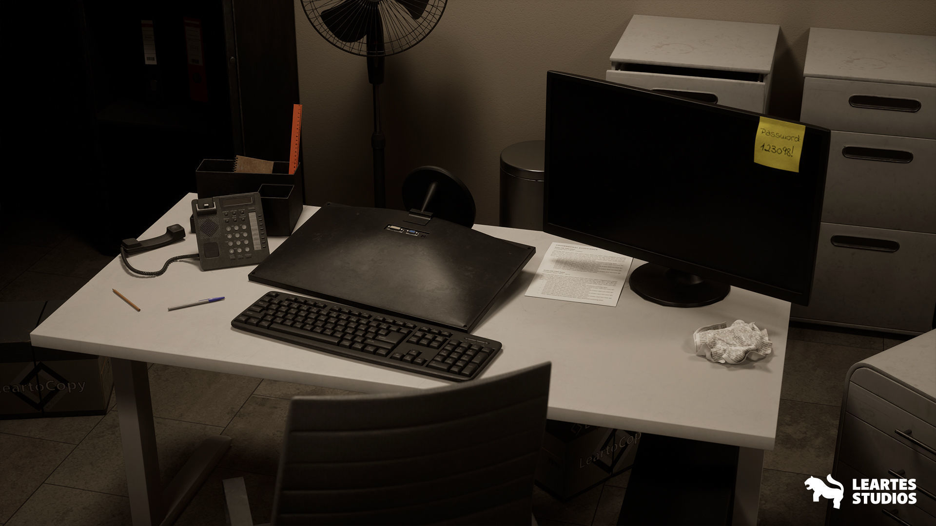 Office Corridor Environment Low-poly 3D model_14