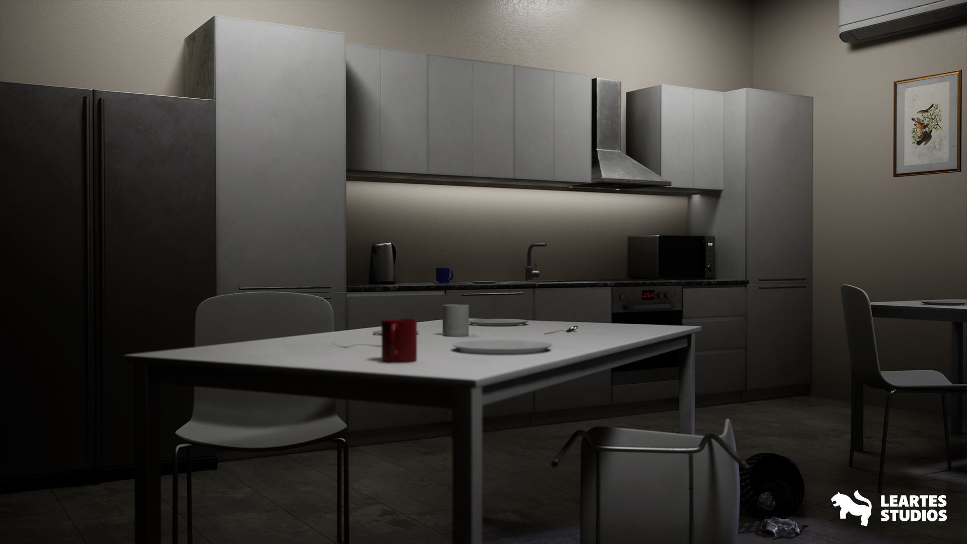Office Corridor Environment Low-poly 3D model_7