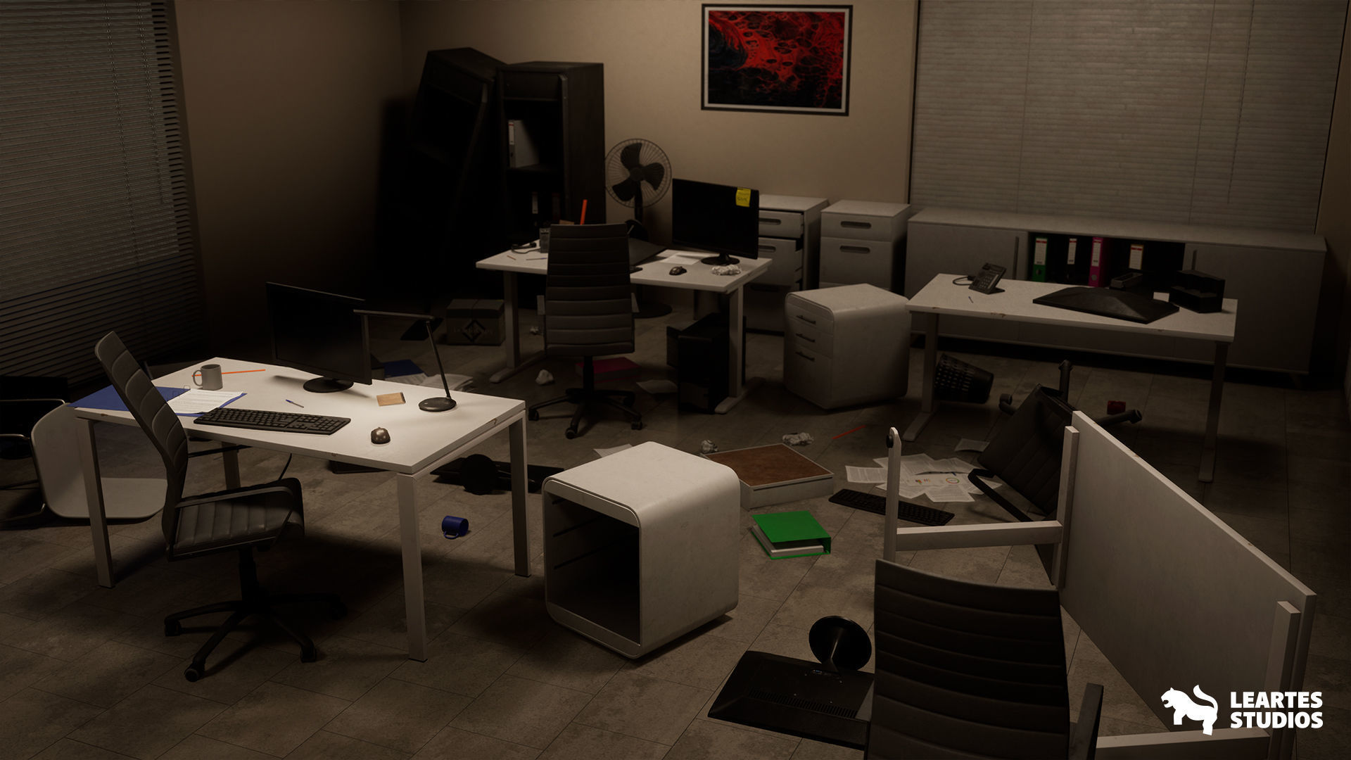 Office Corridor Environment Low-poly 3D model_8