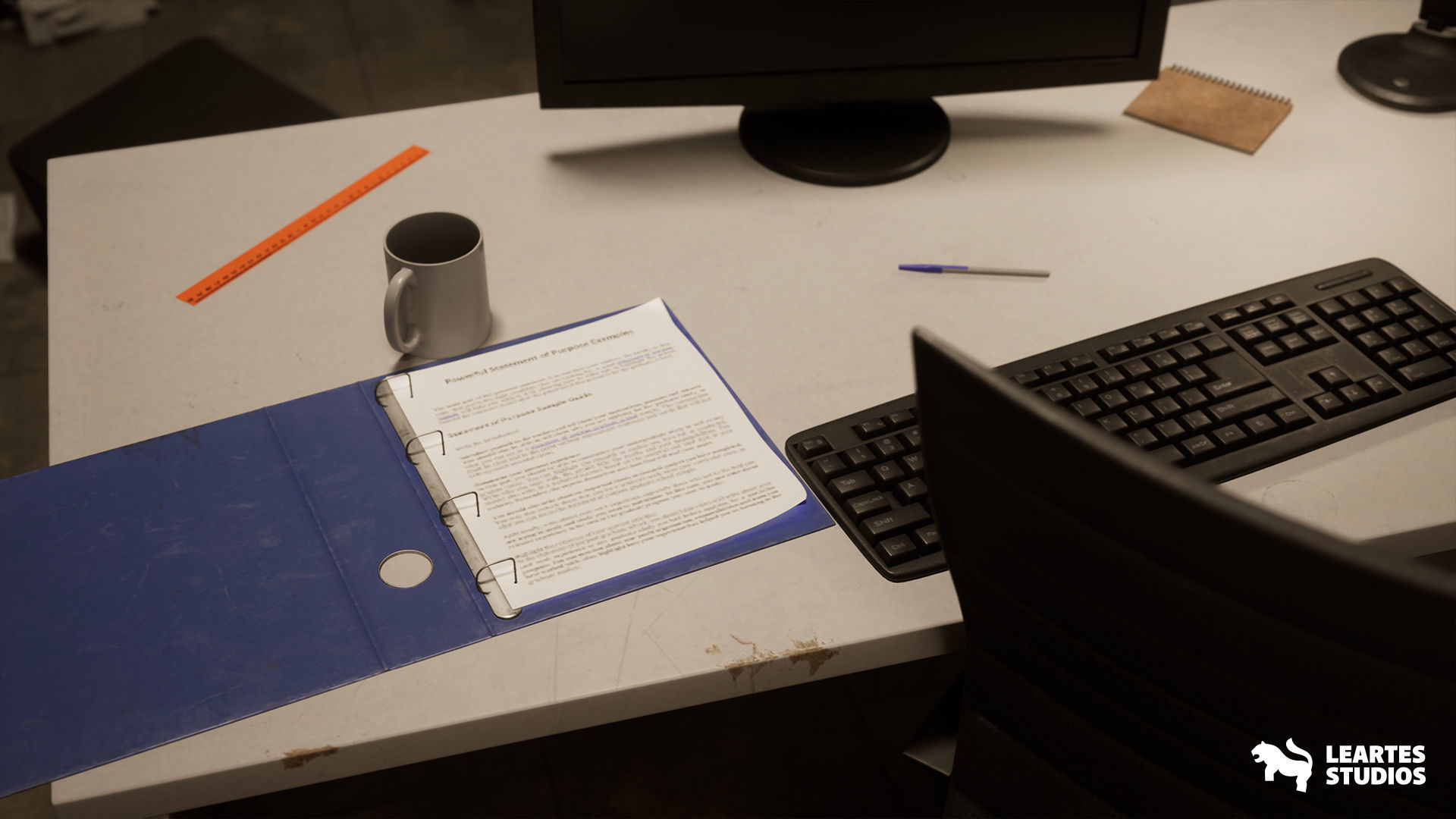 Office Corridor Environment Low-poly 3D model_12