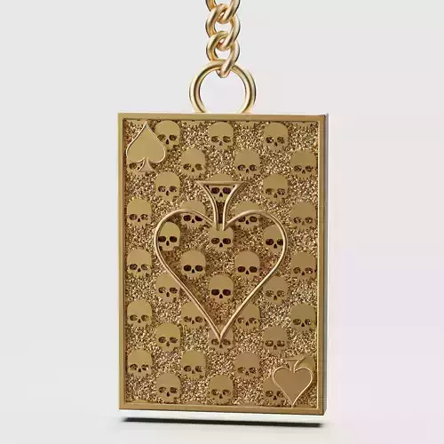 Pikes Spades playing card skull key holder 3d   jewelry