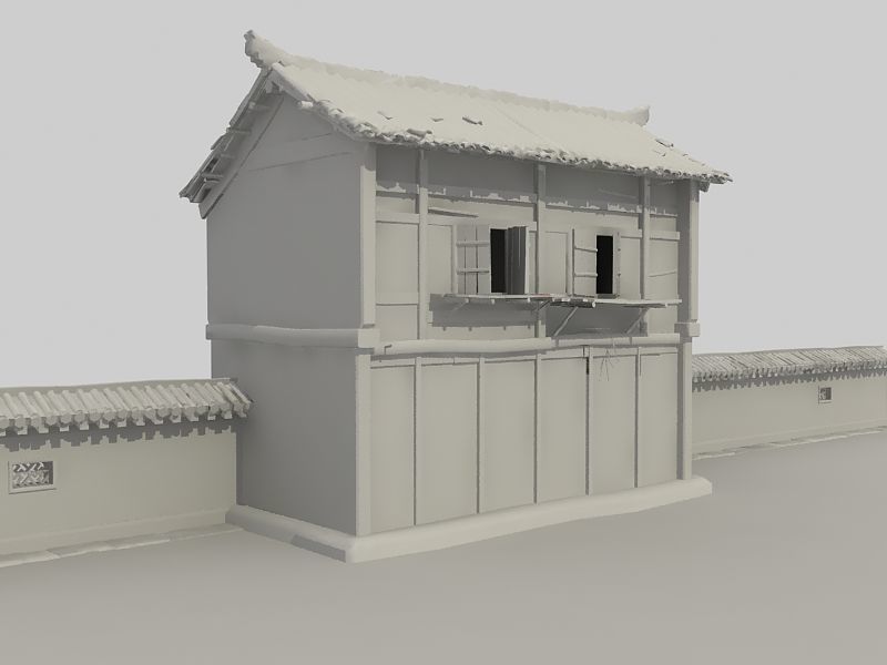 Ancient buildings Chinese Ancient architecture Low-poly 3D model_8