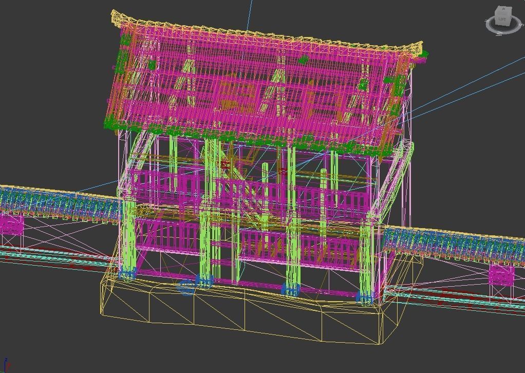 Ancient buildings Chinese Ancient architecture Low-poly 3D model_6