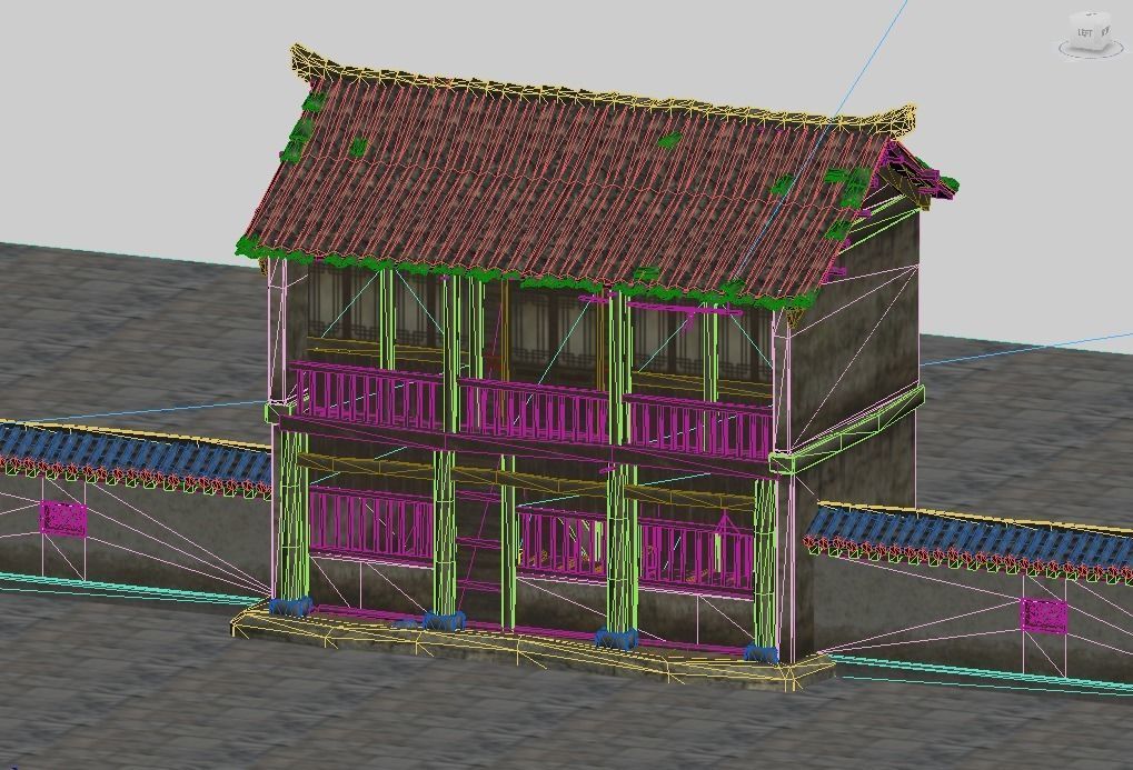 Ancient buildings Chinese Ancient architecture Low-poly 3D model_11